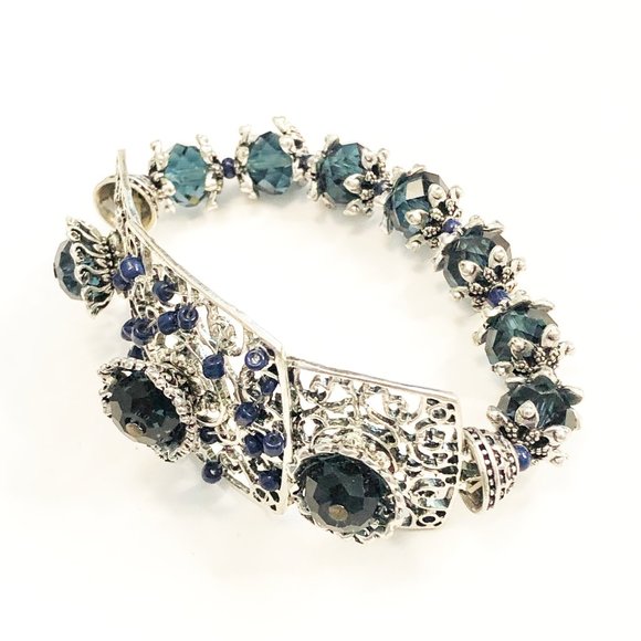 Blue Skieflower Silver Bracelet - Picture 1 of 5